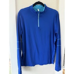 Lucy Activewear Women's Size XL. Blue Long Sleeve 1/4 Zip Pullover‎